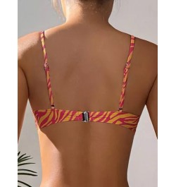 Top bikini de rayas de cebra