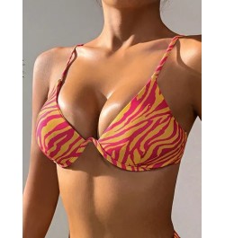 Top bikini de rayas de cebra