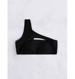 Top bikini simple con abertura de un hombro