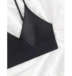 Top bikini unicolor de cuello V