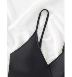 Top bikini unicolor de cuello V