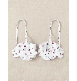 Top bikini con estampado de cereza con aro