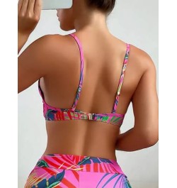 Top bikini con estampado tropical push up