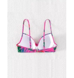 Top bikini con estampado tropical push up