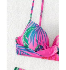 Top bikini con estampado tropical push up