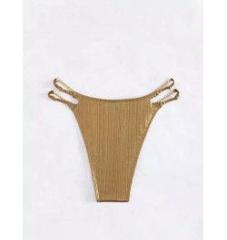 SXY Bottom de bikini liso con abertura lateral