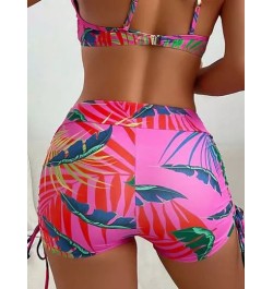 Bottom de bikini con estampado tropical con cordón lateral