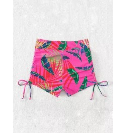 Bottom de bikini con estampado tropical con cordón lateral