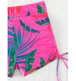 Bottom de bikini con estampado tropical con cordón lateral