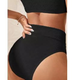 Bottom de bikini unicolor de talle alto