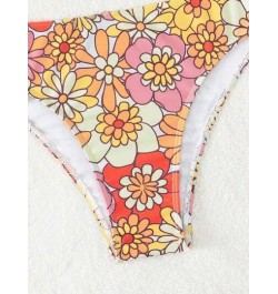 Bottom de bikini con estampado floral