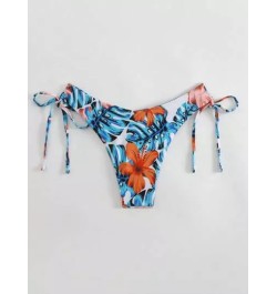 Bottom de bikini con estampado tropical con cordón lateral