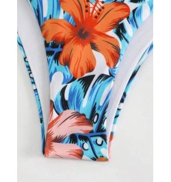 Bottom de bikini con estampado tropical con cordón lateral