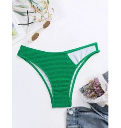 Bottom de bikini liso Smocked con abertura