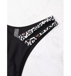 Bottom de bikini de leopardo corte alto