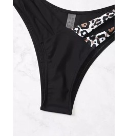 Bottom de bikini de leopardo corte alto