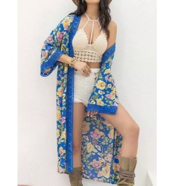 Kimono con estampado floral con parte delantera abierta