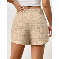 SHEIN LUNE Shorts con textura doblado detalle