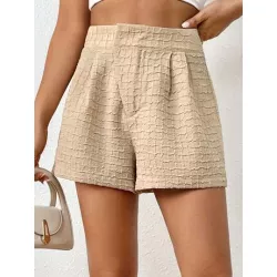 SHEIN LUNE Shorts con textura doblado detalle