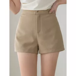 Shorts unicolor de talle alto