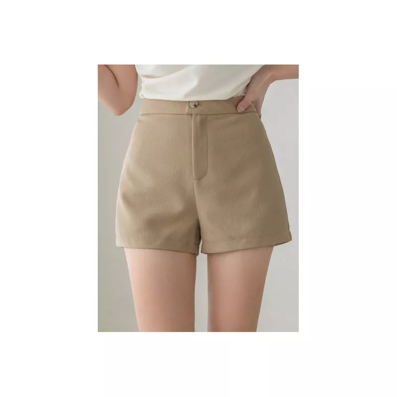 Shorts unicolor de talle alto