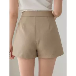 Shorts unicolor de talle alto