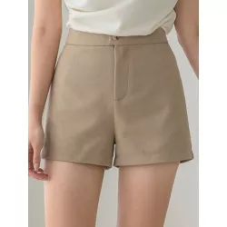 Shorts unicolor de talle alto