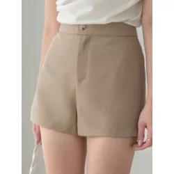 Shorts unicolor de talle alto