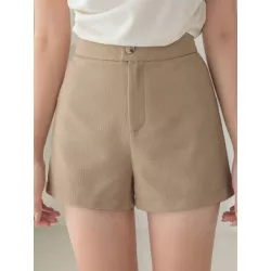 Shorts unicolor de talle alto