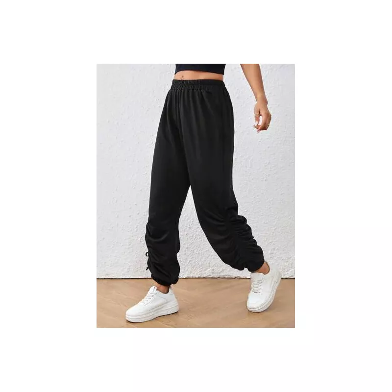 SHEIN EZwear Pantalones de Deporte para Mujer Fruncido Liso