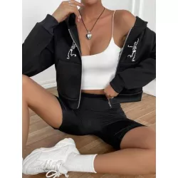 Sudaderas de Mujer Cremallera Bolsillo Gráfico Casual