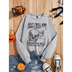 Sudaderas de Mujer Halloween Frase Casual