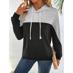 Sudaderas de Mujer Cordón Color combinado Casual