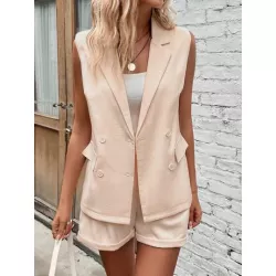 SHEIN LUNE Blazer chaleco de doble botonadura