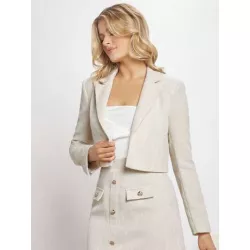 BIZwear Blazer crop de cuello con solapa con parte delantera abierta