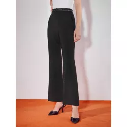 PREMIUM Pantalones de vestir con lentejuelas cintura pierna acampanada