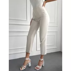 Pantalones de traje de talle alto crop