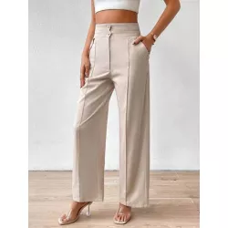 SHEIN Privé Pantalones de traje de talle alto de pierna ancha