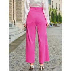 SHEIN BIZwear Pantalones de traje unicolor con bolsillo oblicuo de pierna ancha