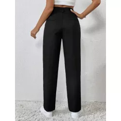 Frenchy Pantalones de traje unicolor con bolsillo oblicuo