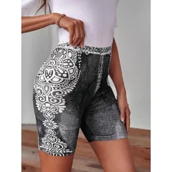 SHEIN LUNE Shorts biker con estampado de dibujo