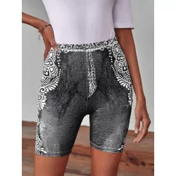 SHEIN LUNE Shorts biker con estampado de dibujo