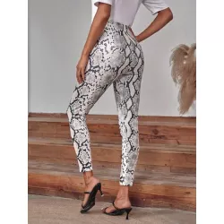 SHEIN LUNE Leggings con estampado de piel de serpiente