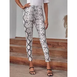 SHEIN LUNE Leggings con estampado de piel de serpiente