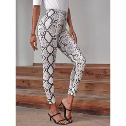 SHEIN LUNE Leggings con estampado de piel de serpiente