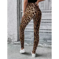 LUNE Leggings con estampado de leopardo