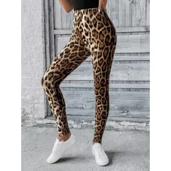 LUNE Leggings con estampado de leopardo