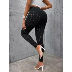 SHEIN Slayr Leggings unicolor con abertura