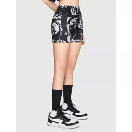 Street Life Shorts biker estampado de cráneo