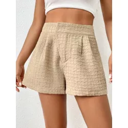 SHEIN LUNE Shorts con textura doblado detalle